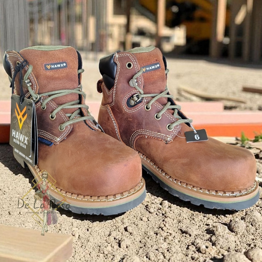 HAWX WOMEN'S  6 B PLATOON WATERPROOF WORK BOOTS COMPOSITE TOE PR